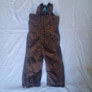 Berne Kids' Insulated Duck Bib Overalls Size 3T Dark Brown Youth